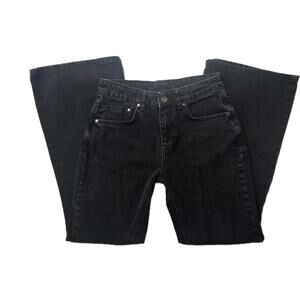 RAGGED JEANS Women's Grunge Faded Black Denim Wide Leg size 26 (30" INSEAM)